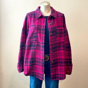EUC. Large. Pink and Navy Shacket by JODIFL